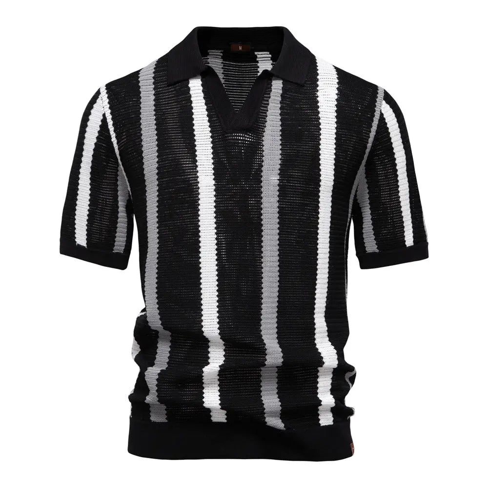 FluxStripe Polo de cuello en V